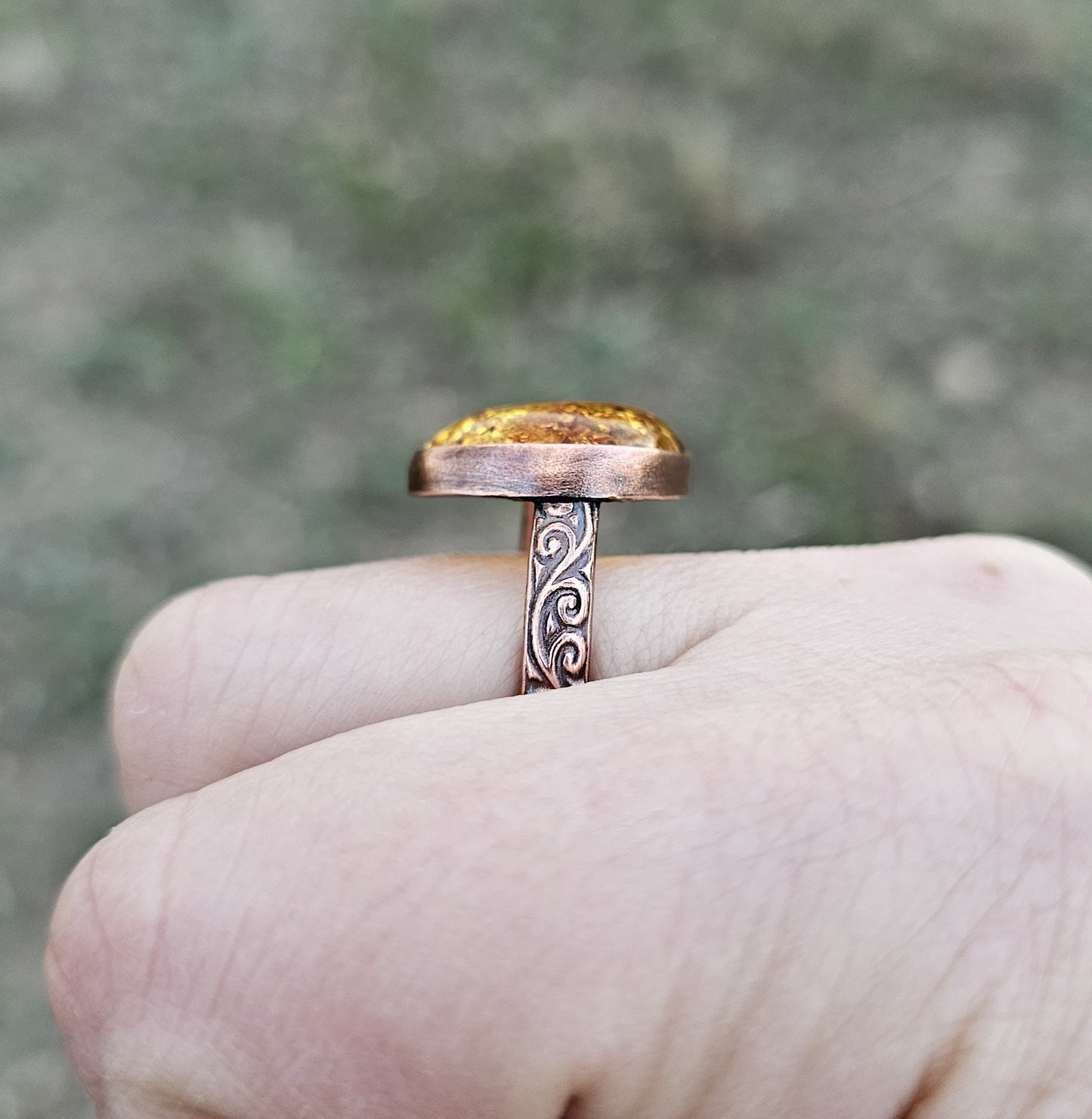 Baltic Sea Amber Ring - size 9.5