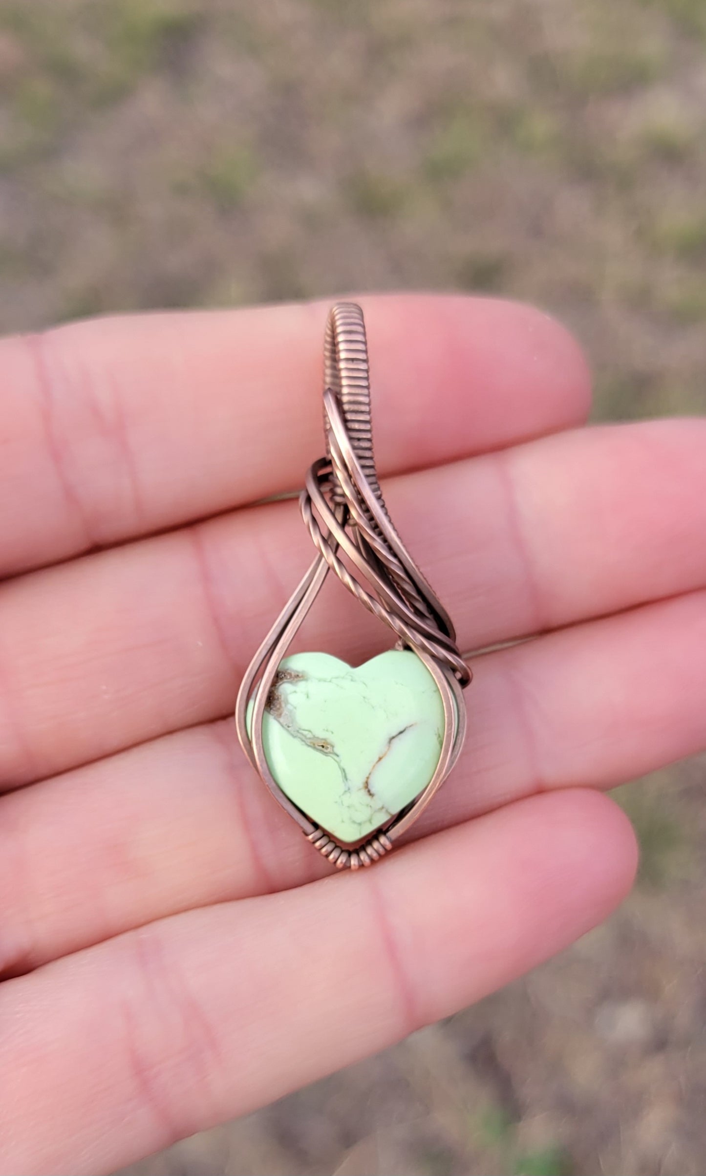 Lemon Chrysoprase Heart Pendant