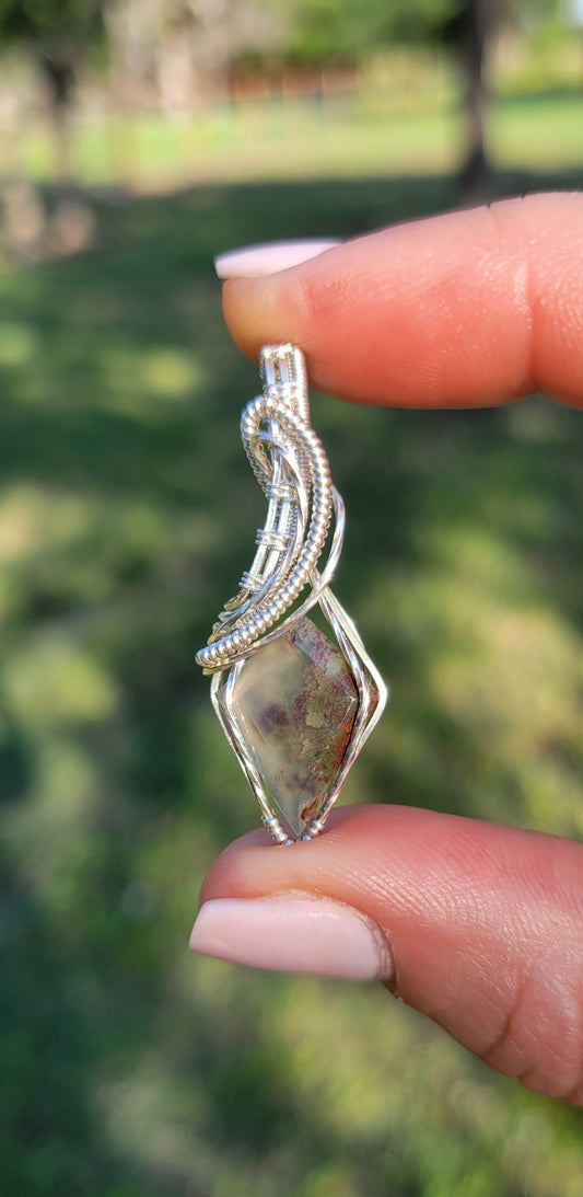 Moss Agate Kite Pendant