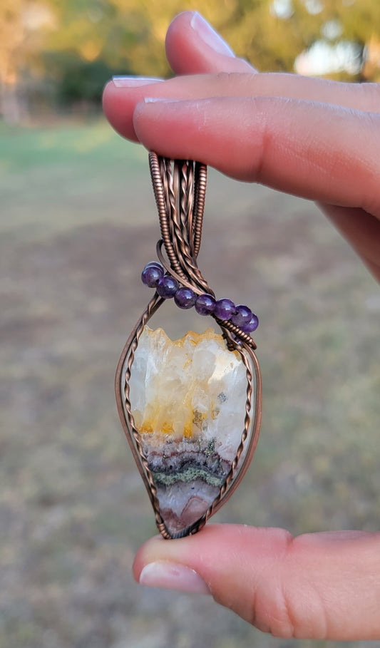 Natural Edge Amethyst Pendant