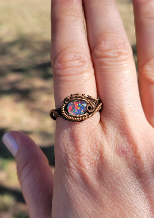 Lab-created Opal Ring - size 7.75