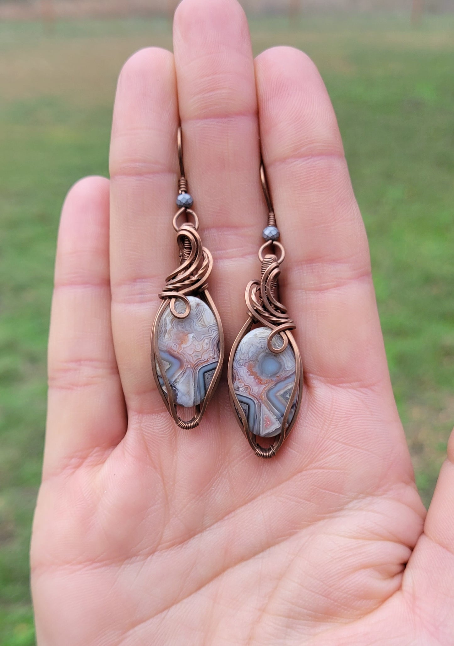 Crazy Lace Agate Earrings