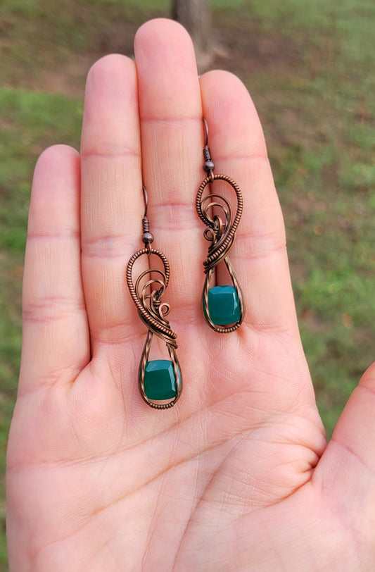 Green Onyx Earrings