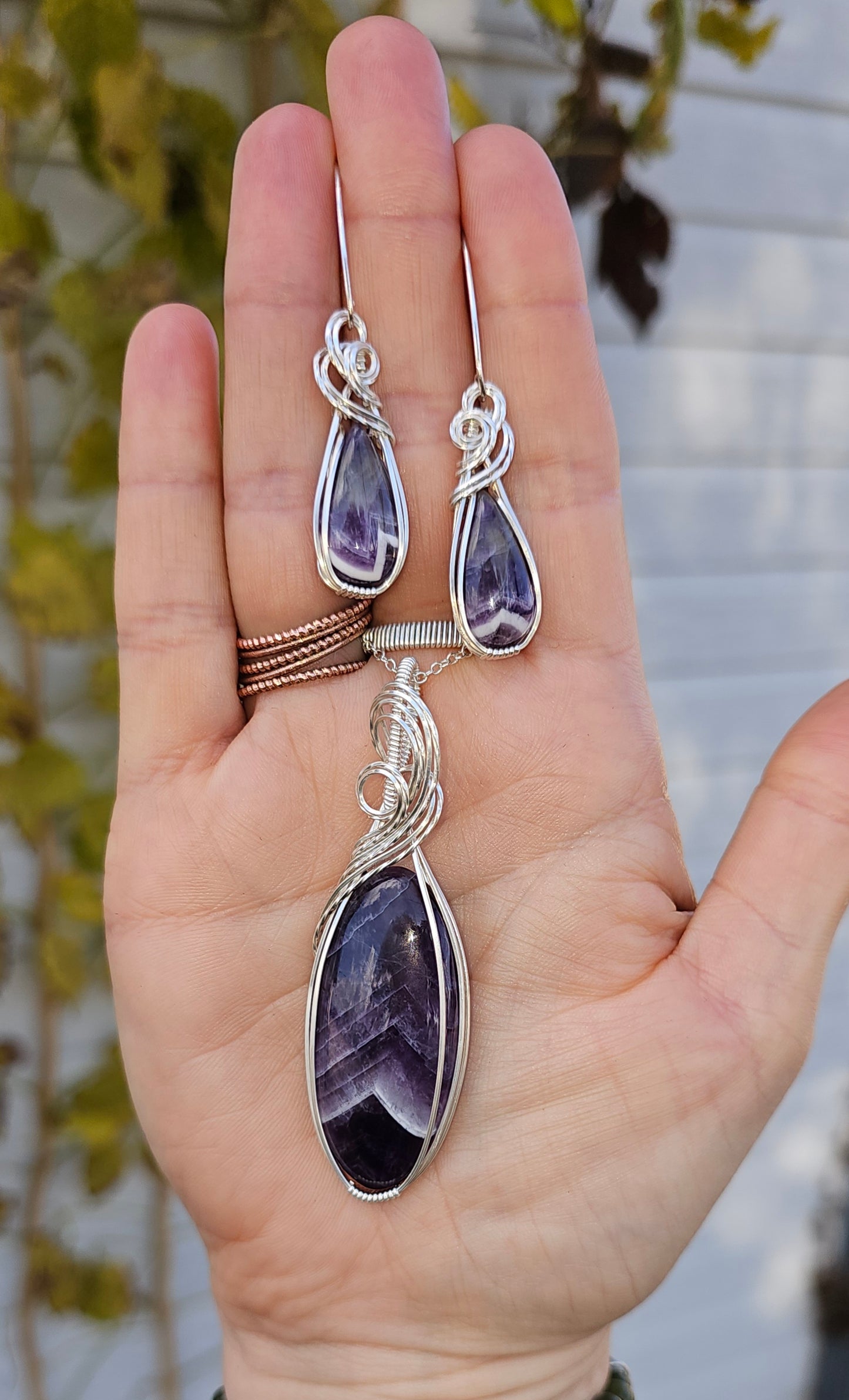Chevron Amethyst Set
