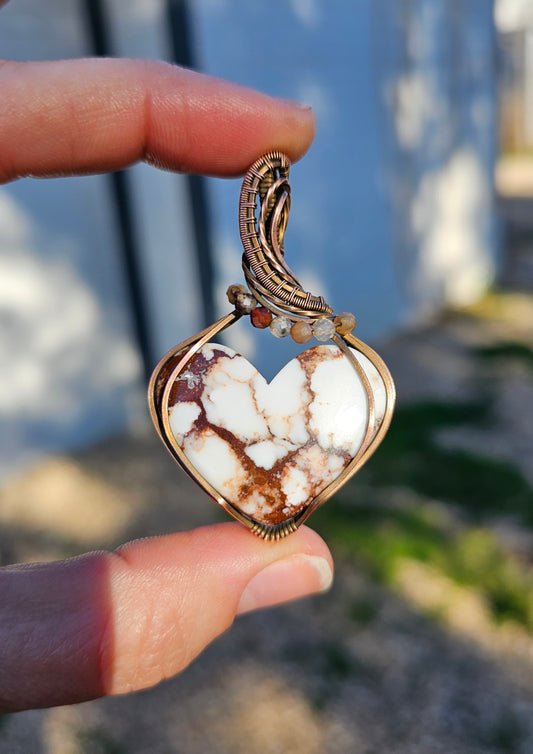 Wild Horse Jasper Heart Pendants