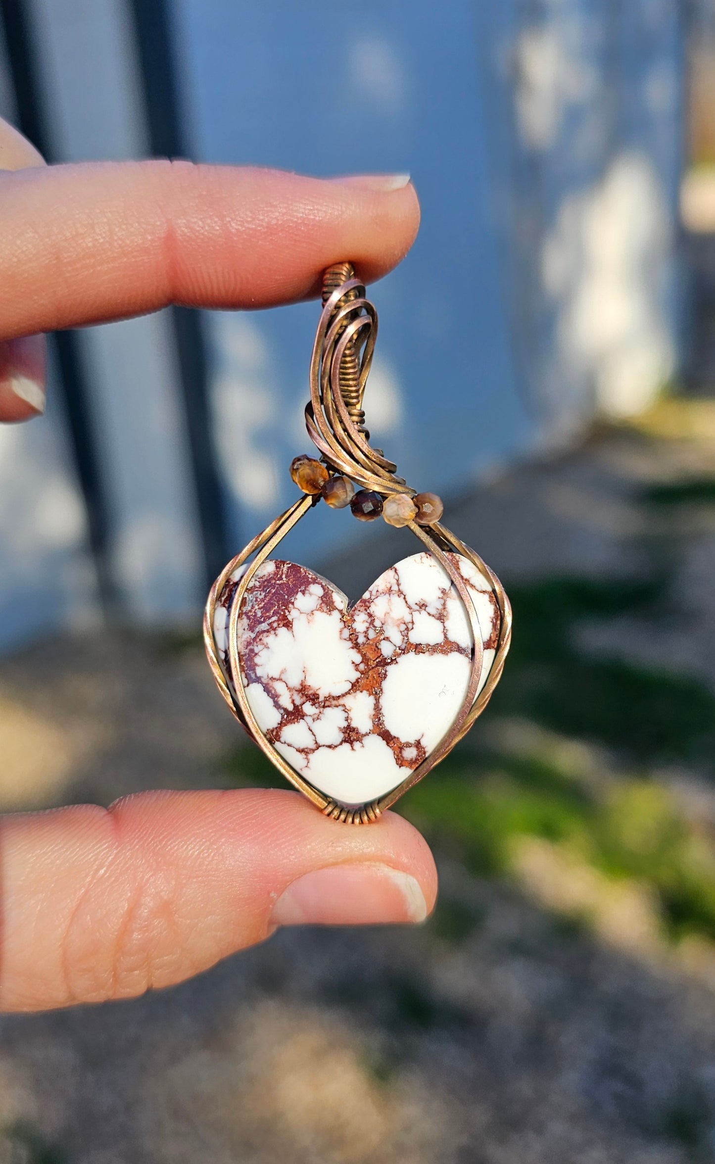 Wild Horse Jasper Heart Pendants