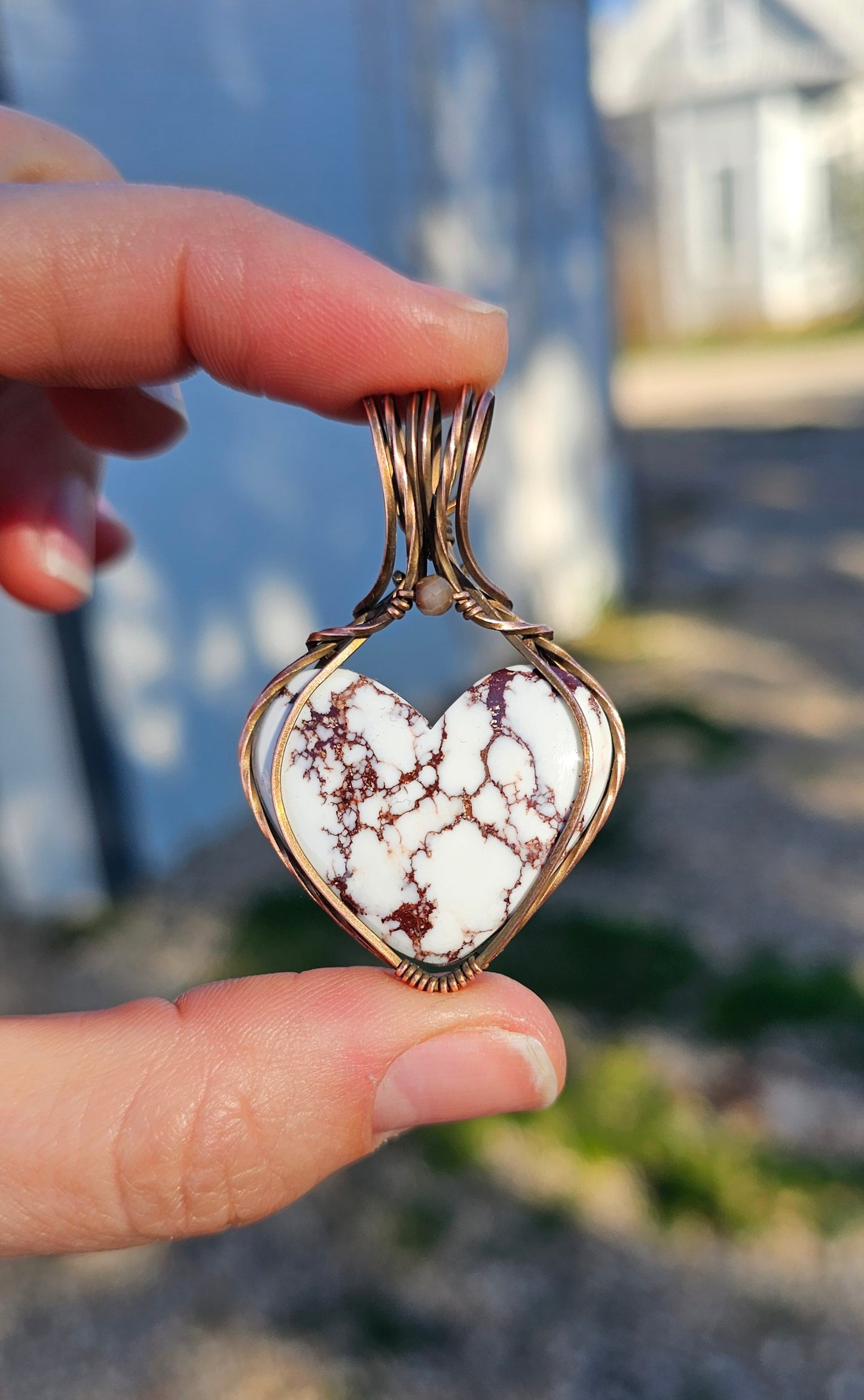 Wild Horse Jasper Heart Pendants