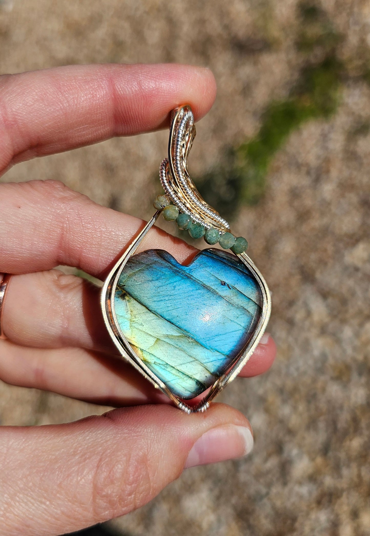 Labradorite Heart Pendant #2