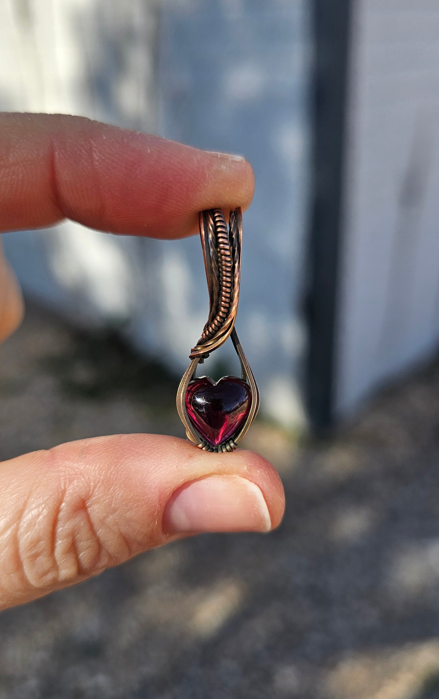 Copper Mini Heart Pendants