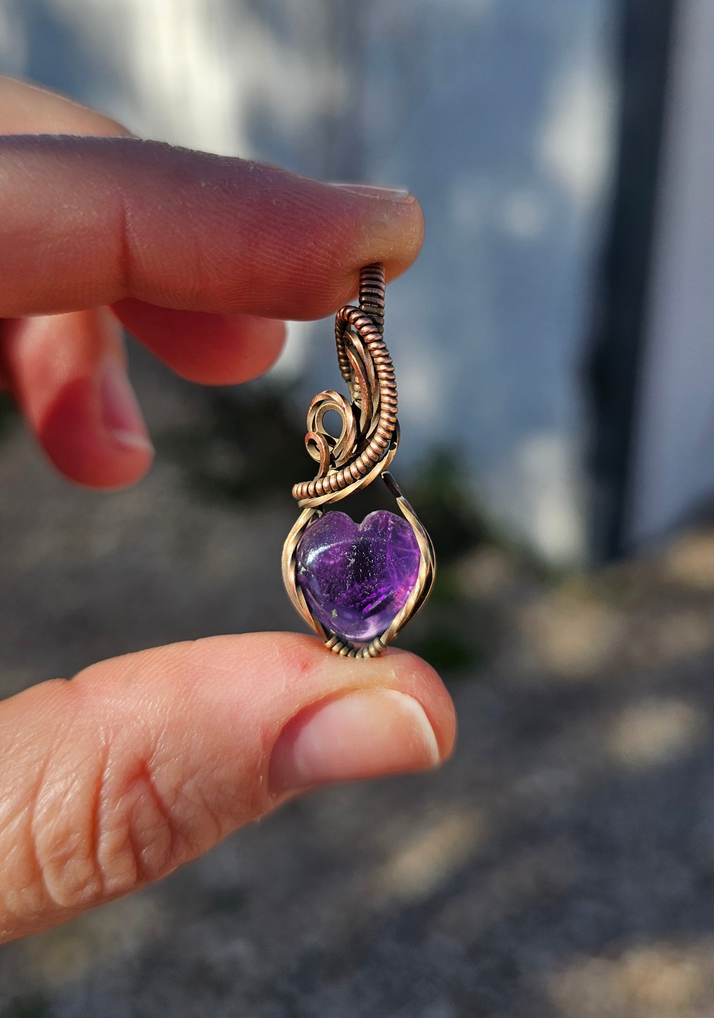 Copper Mini Heart Pendants