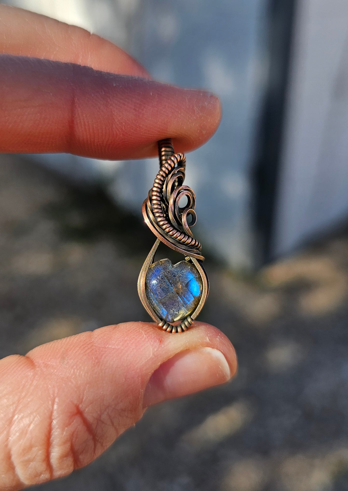 Copper Mini Heart Pendants