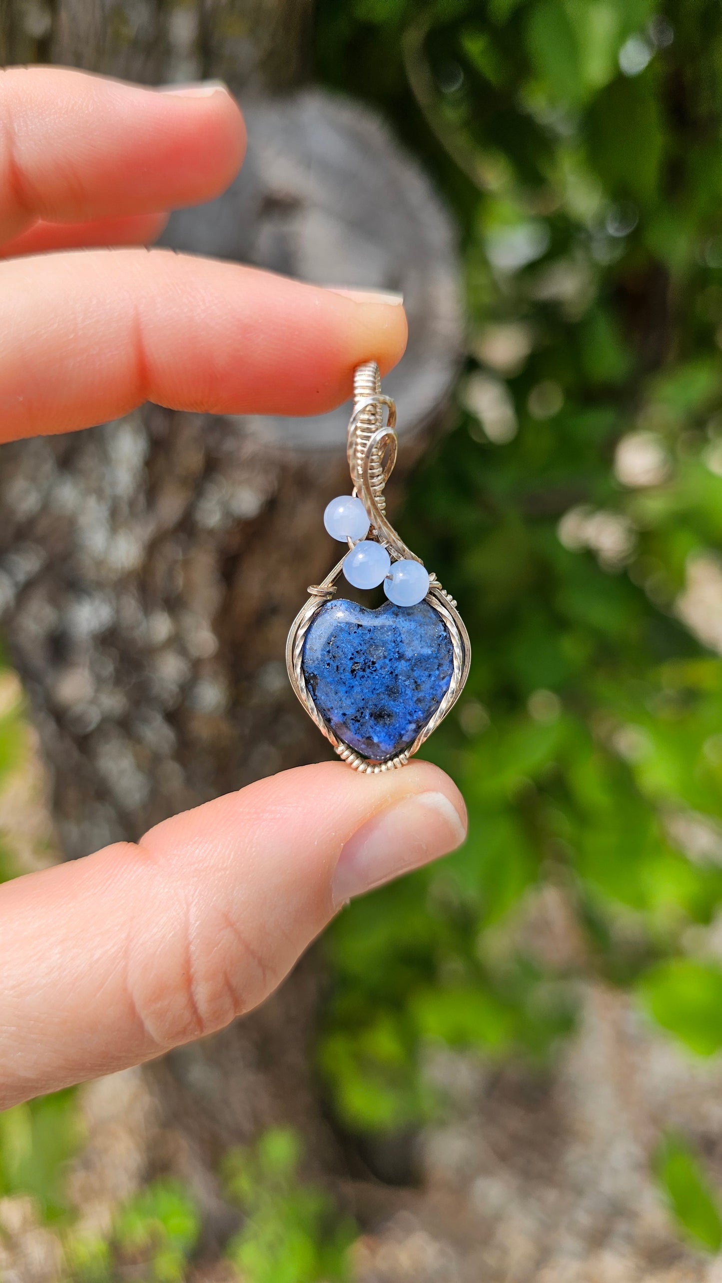 Dumortierite Heart Pendants