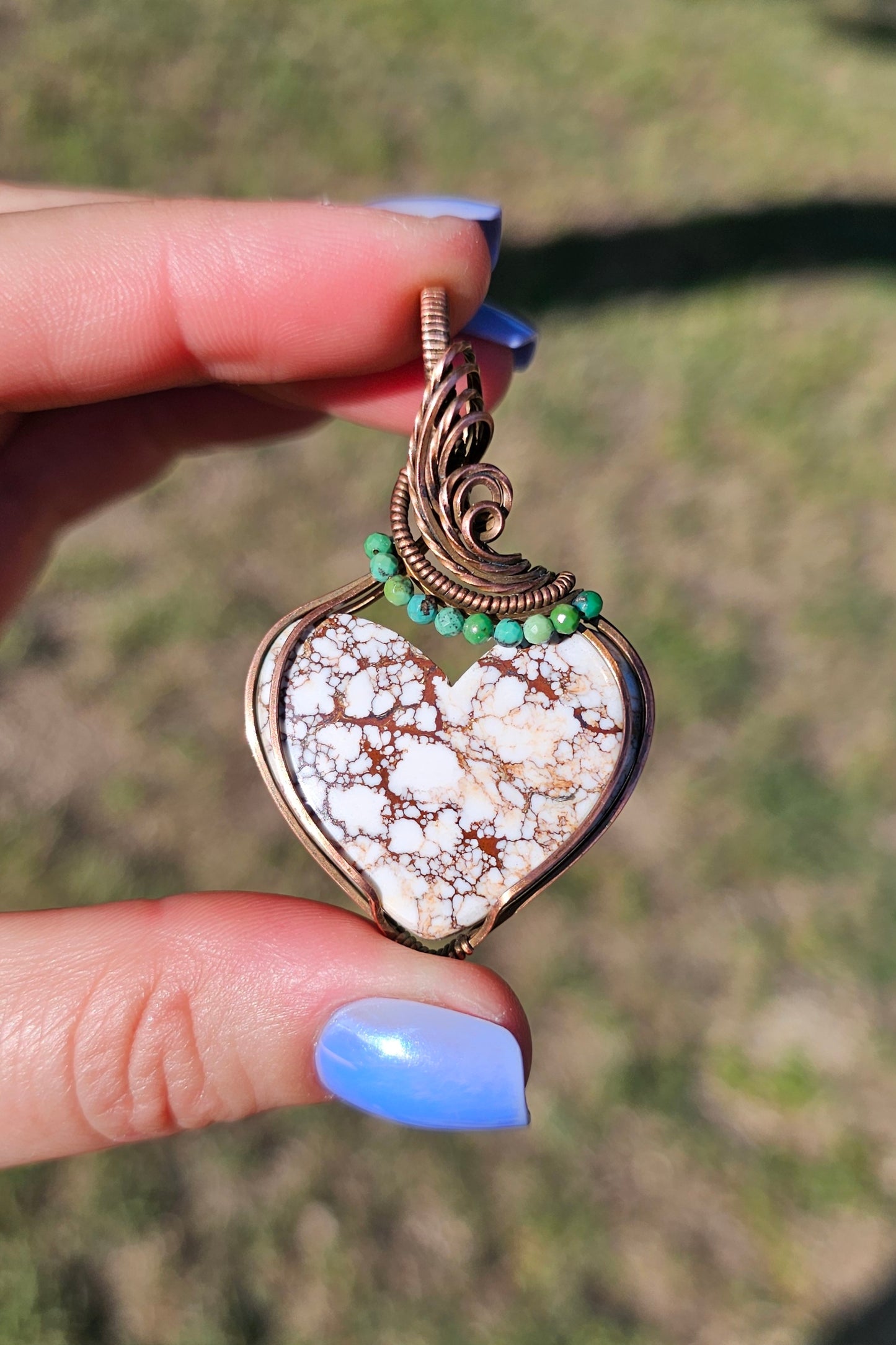 Wild Horse Jasper Heart Pendants