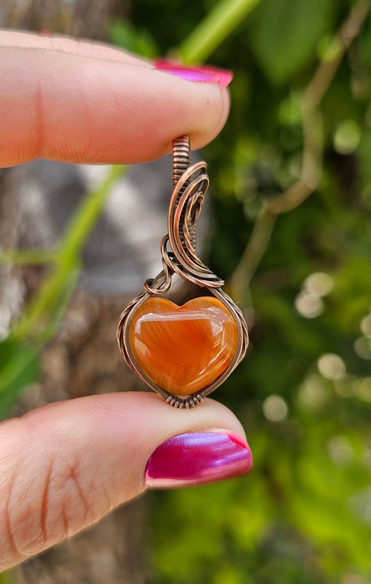 Carnelian Heart Pendants