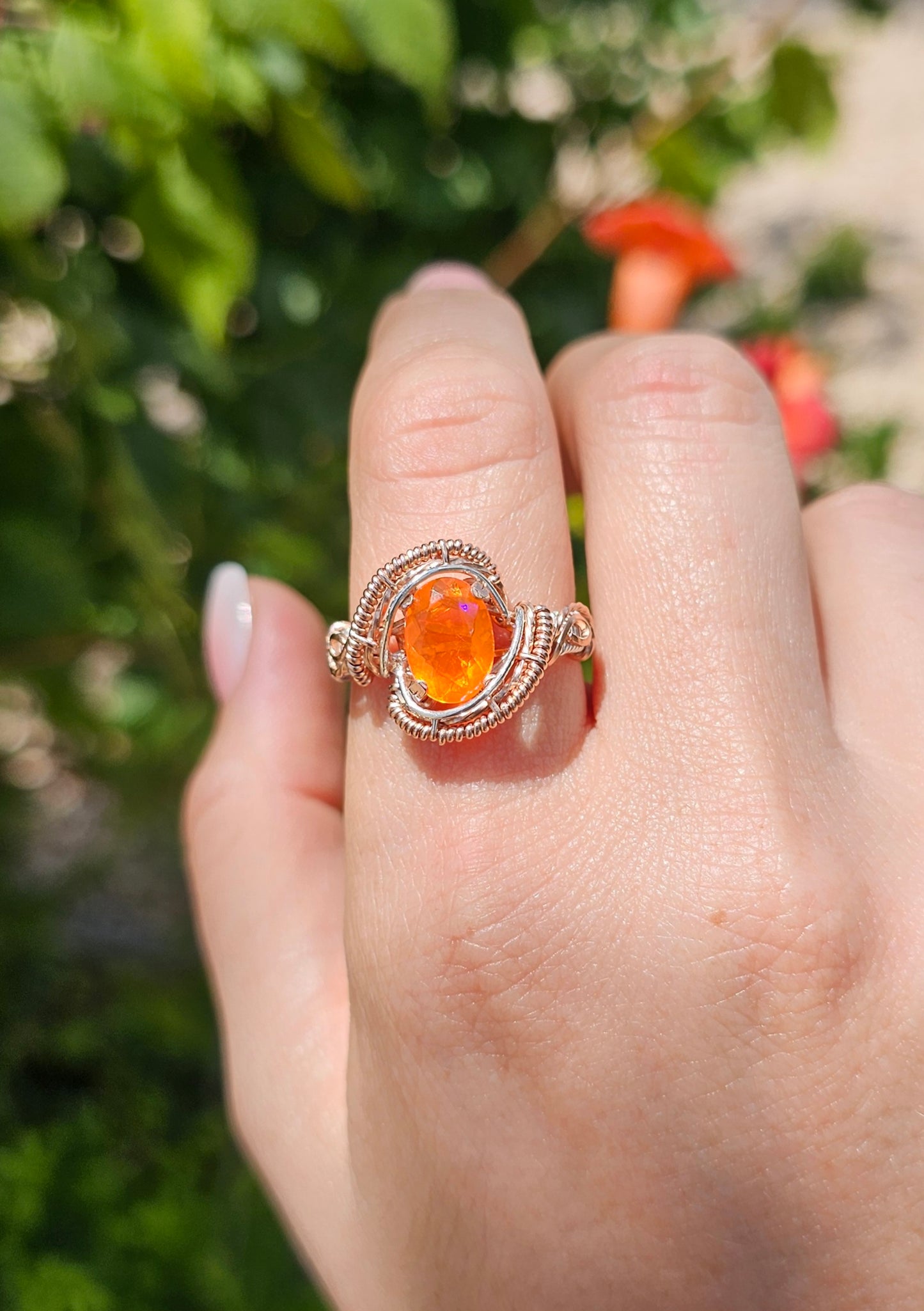 Mexican Fire Opal Ring - Size 8.75