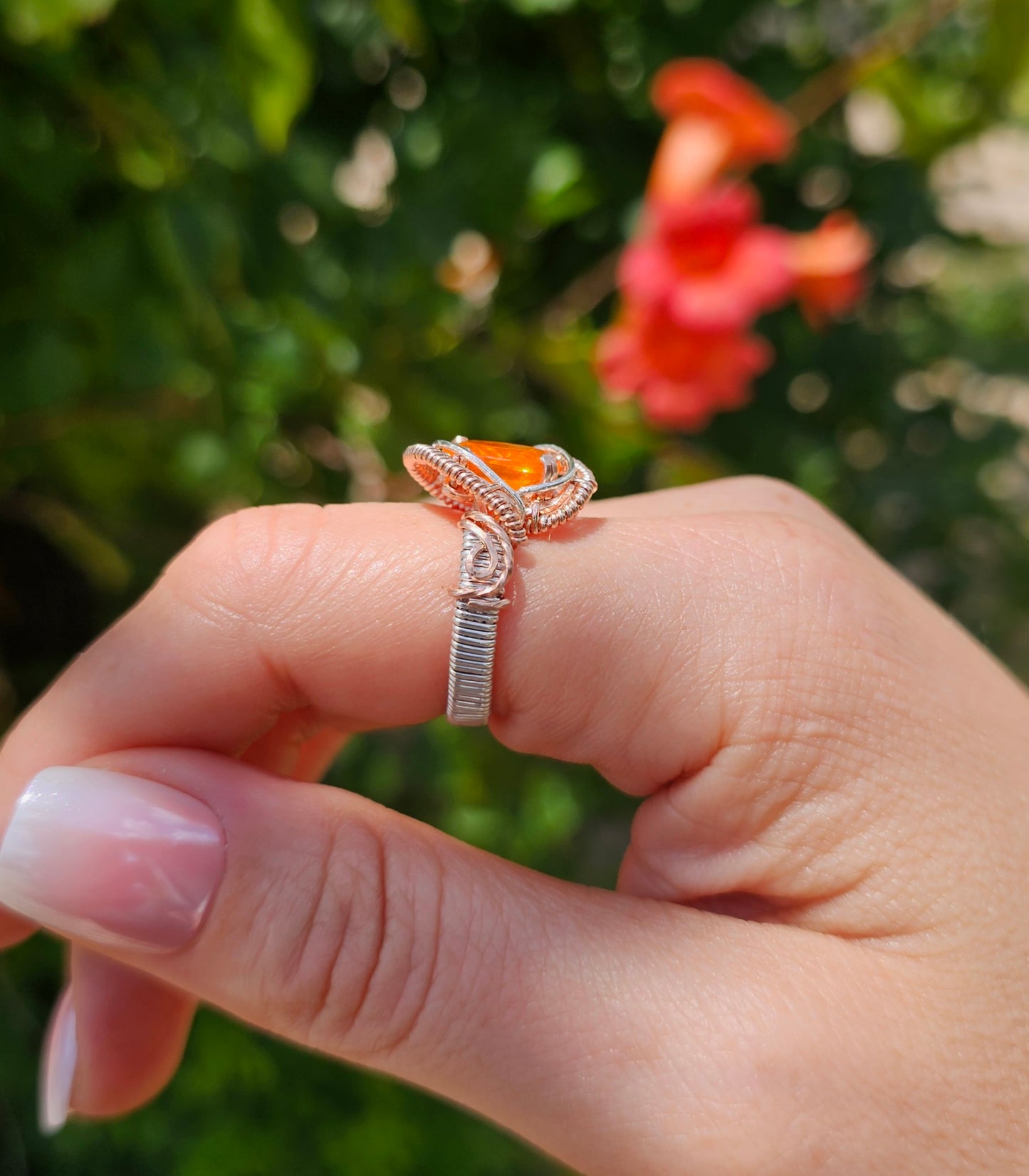 Mexican Fire Opal Ring - Size 8.75