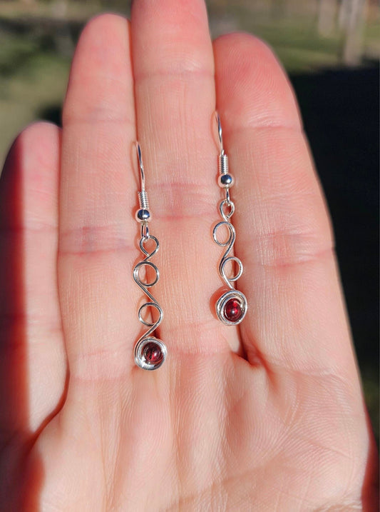 Red Garnet Bead Earrings
